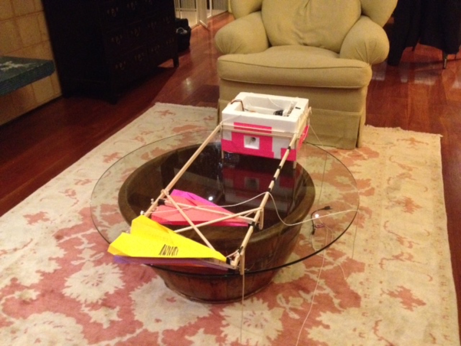 Angled view of capsule